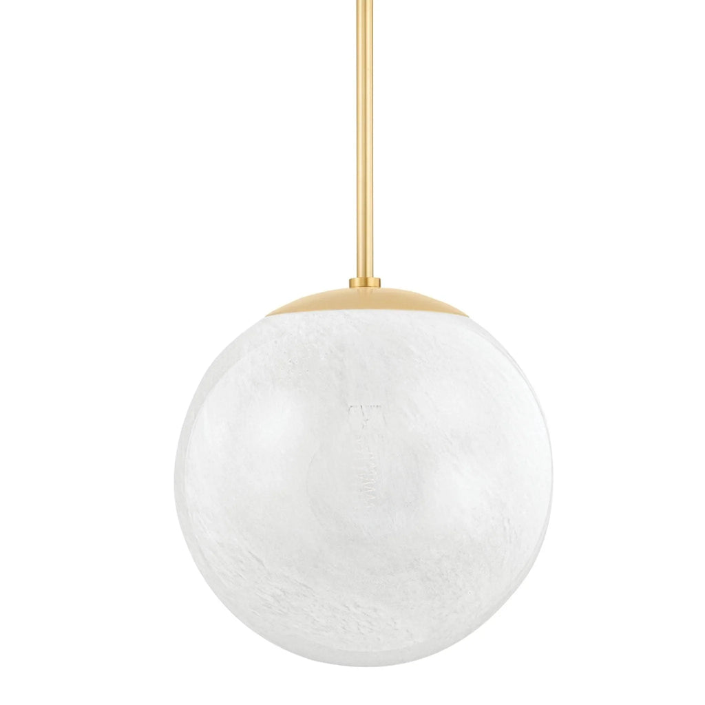 Large Aged Brass Burlington Globe Pendant Light - Chandeliers & Pendants - The Well Appointed House