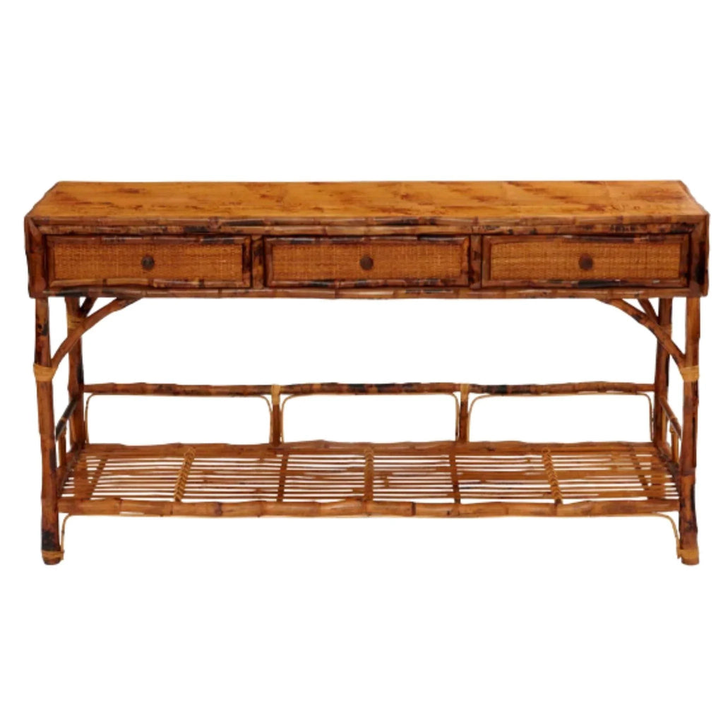 Large Buffet Console Table in Matte Tortoise Finish - Consoles - The Well Appointed House