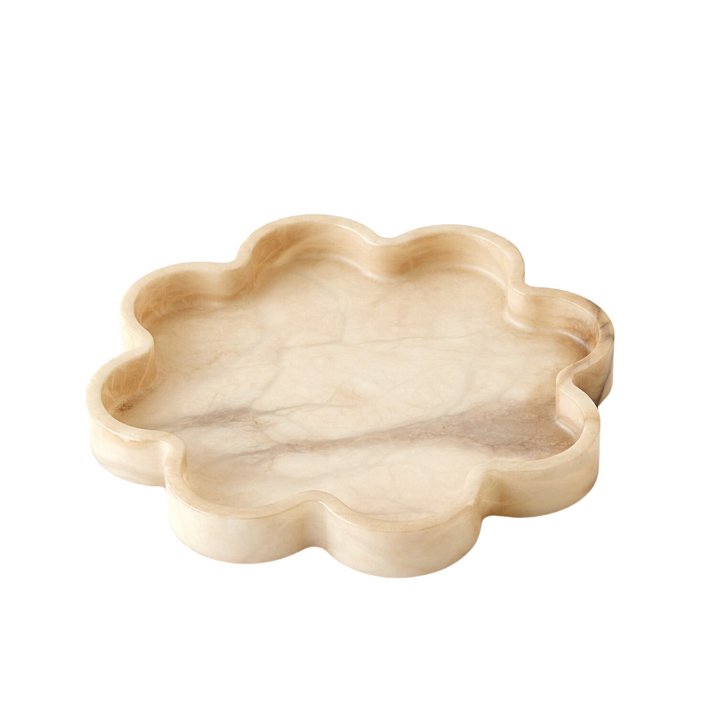 Large Cream Cumulus Alabaster Tray - The Well Appointed House