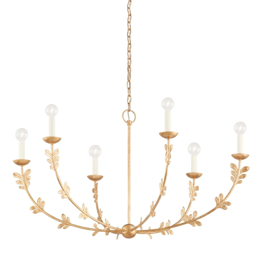 Large Florian Chandelier in Vintage Gold Leaf - Chandeliers & Pendants - The Well Appointed House