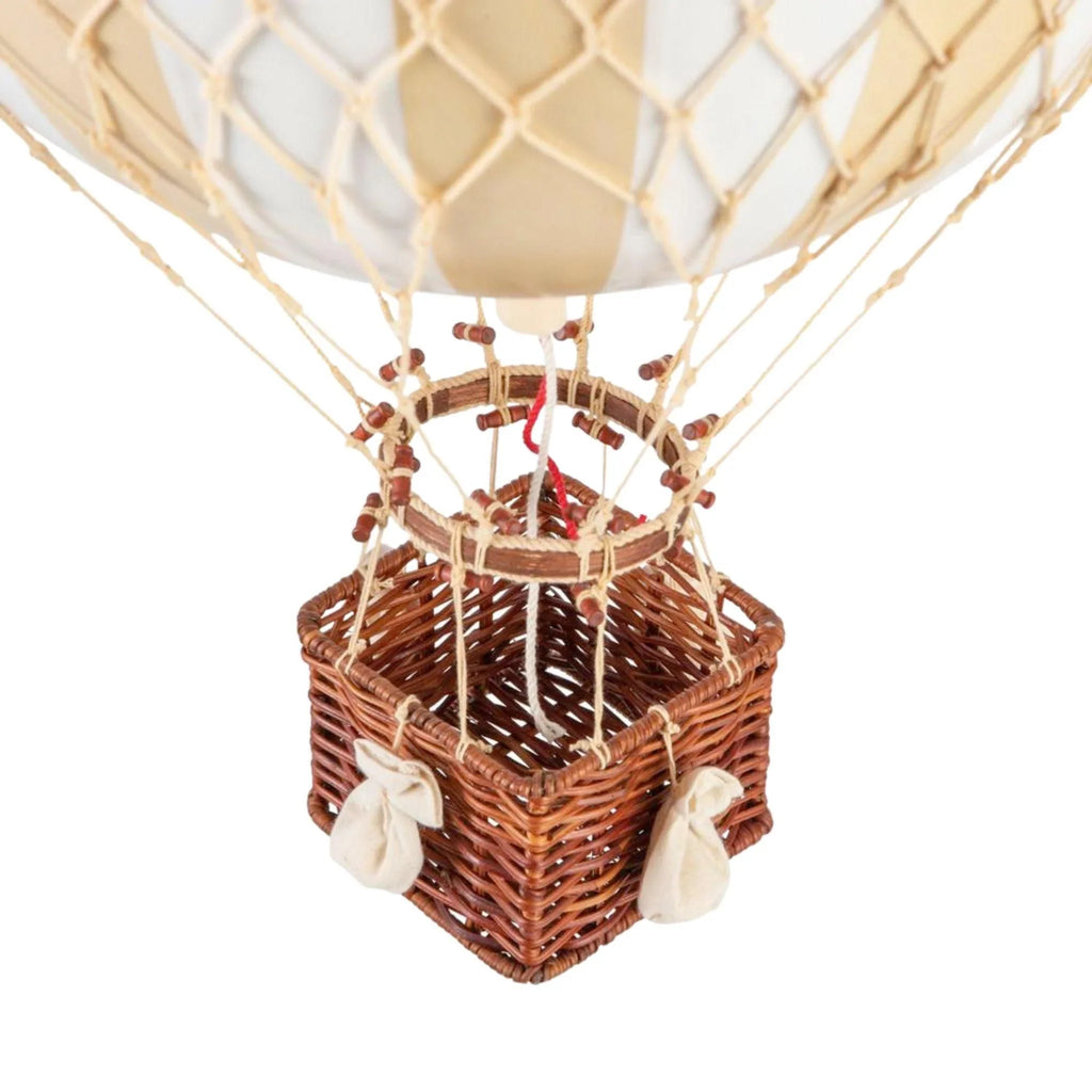 Large Ivory & Gold Striped Hot Air Balloon Model - Little Loves Decor - The Well Appointed House