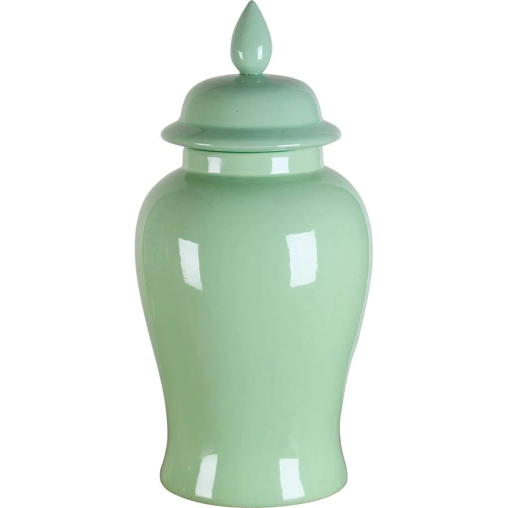 Large Lime Green Porcelain Temple Jar - Vases & Jars - The Well Appointed House