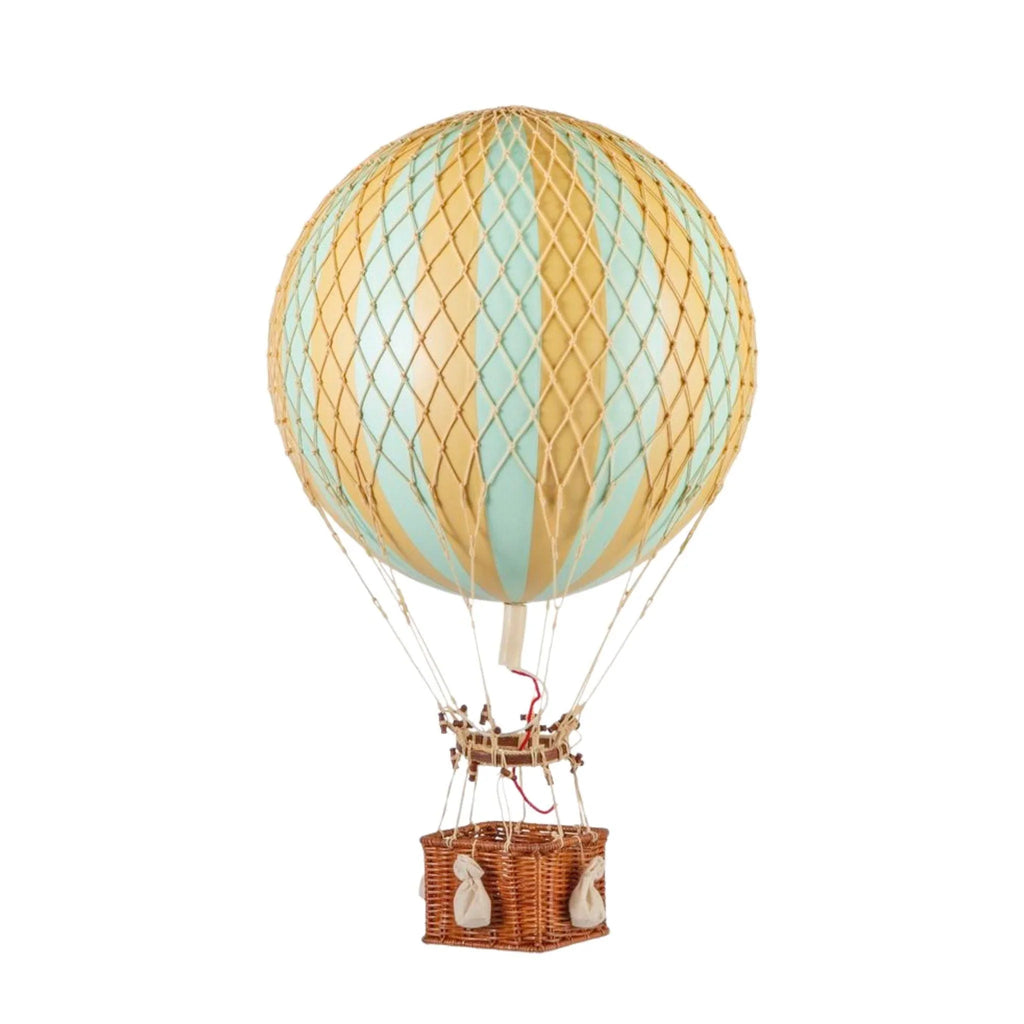 Large Mint & Gold Striped Hot Air Balloon Model - Little Loves Decor - The Well Appointed House