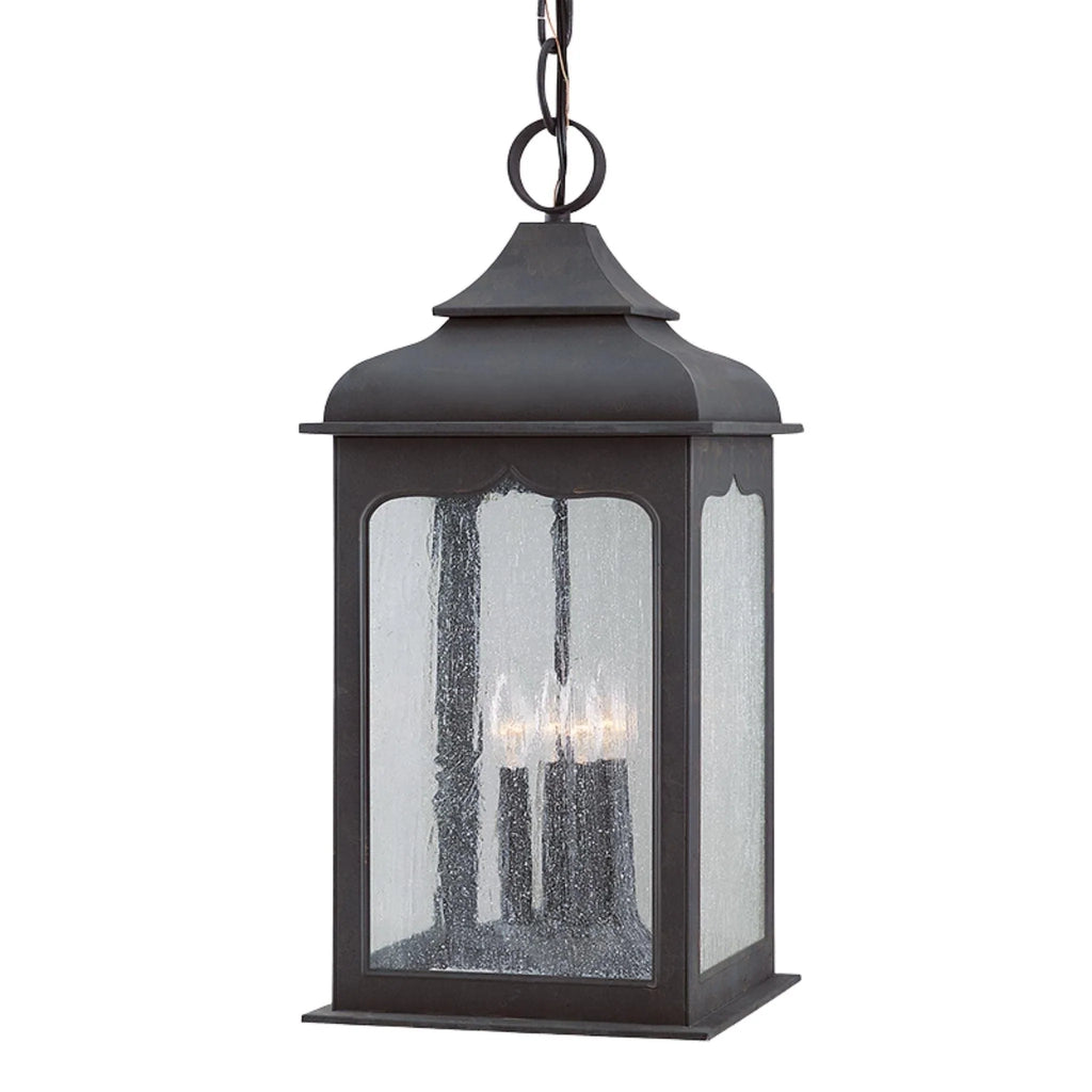 Large Outdoor Henry Street Pendant Light With Seeded Glass - Outdoor Lighting - The Well Appointed House