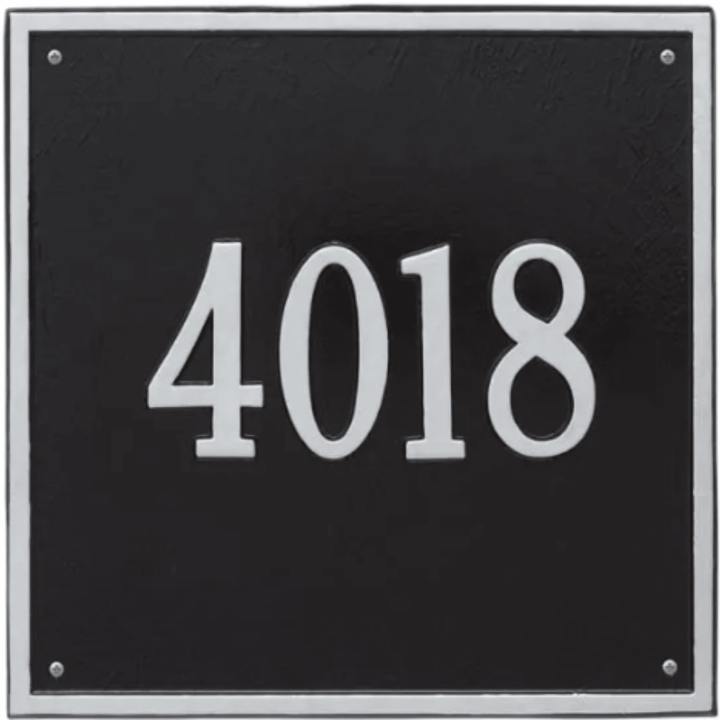 Large Personalized Square Address Wall Plaque– Available in Multiple Finishes - Address Signs & Mailboxes - The Well Appointed House