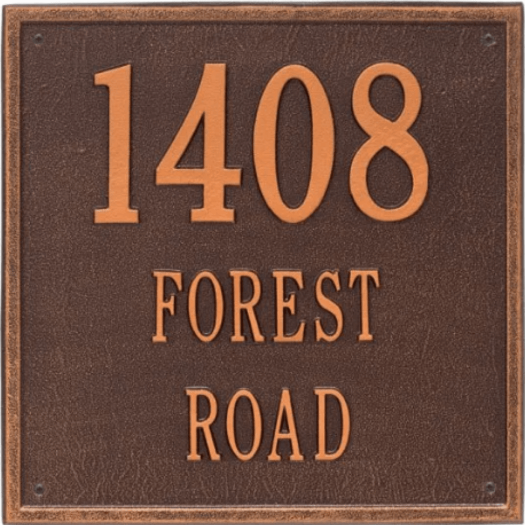 Large Personalized Square Three Line Address Wall Plaque – Available in Multiple Finishes - Address Signs & Mailboxes - The Well Appointed House