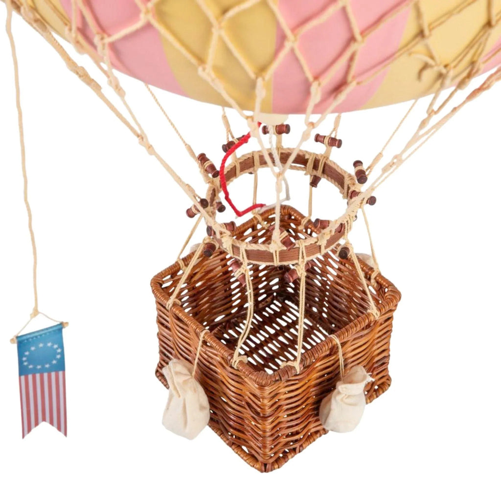 Large Pink & Gold Striped Hot Air Balloon Model - Little Loves Decor - The Well Appointed House