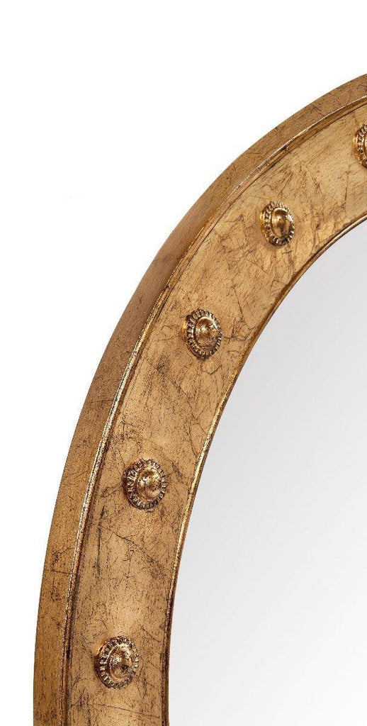 Large Round Studded Liza Mirror, Available in a Variety of Finishes - Wall Mirrors - The Well Appointed House