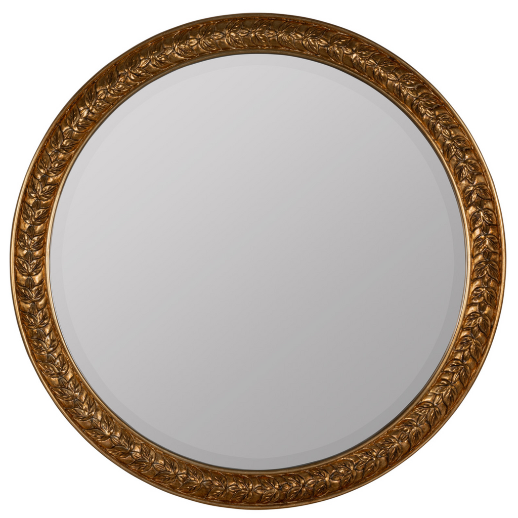 Round Beveled Gold Leafed Wall Mirror - The Well Appointed House