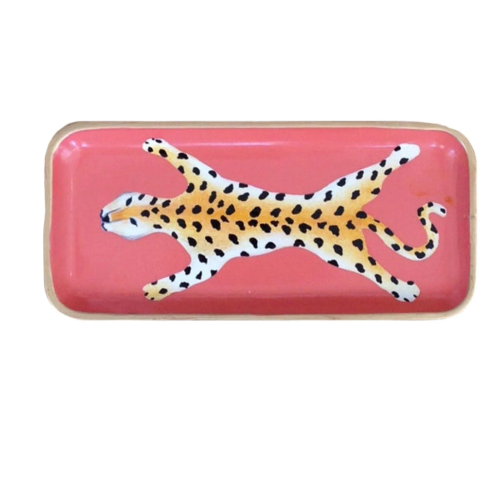 Leopard Tole Tray in Orange - Decorative Trays - The Well Appointed House