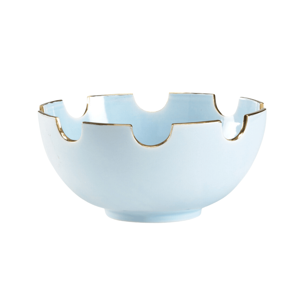 Light Blue and Gold Ceramic Decorative Bowl - Decorative Bowls - The Well Appointed House