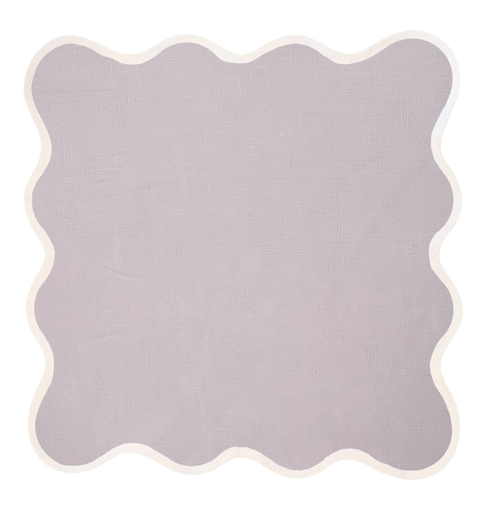Scalloped Square Table Linen, Lilac - The Well Appointed House