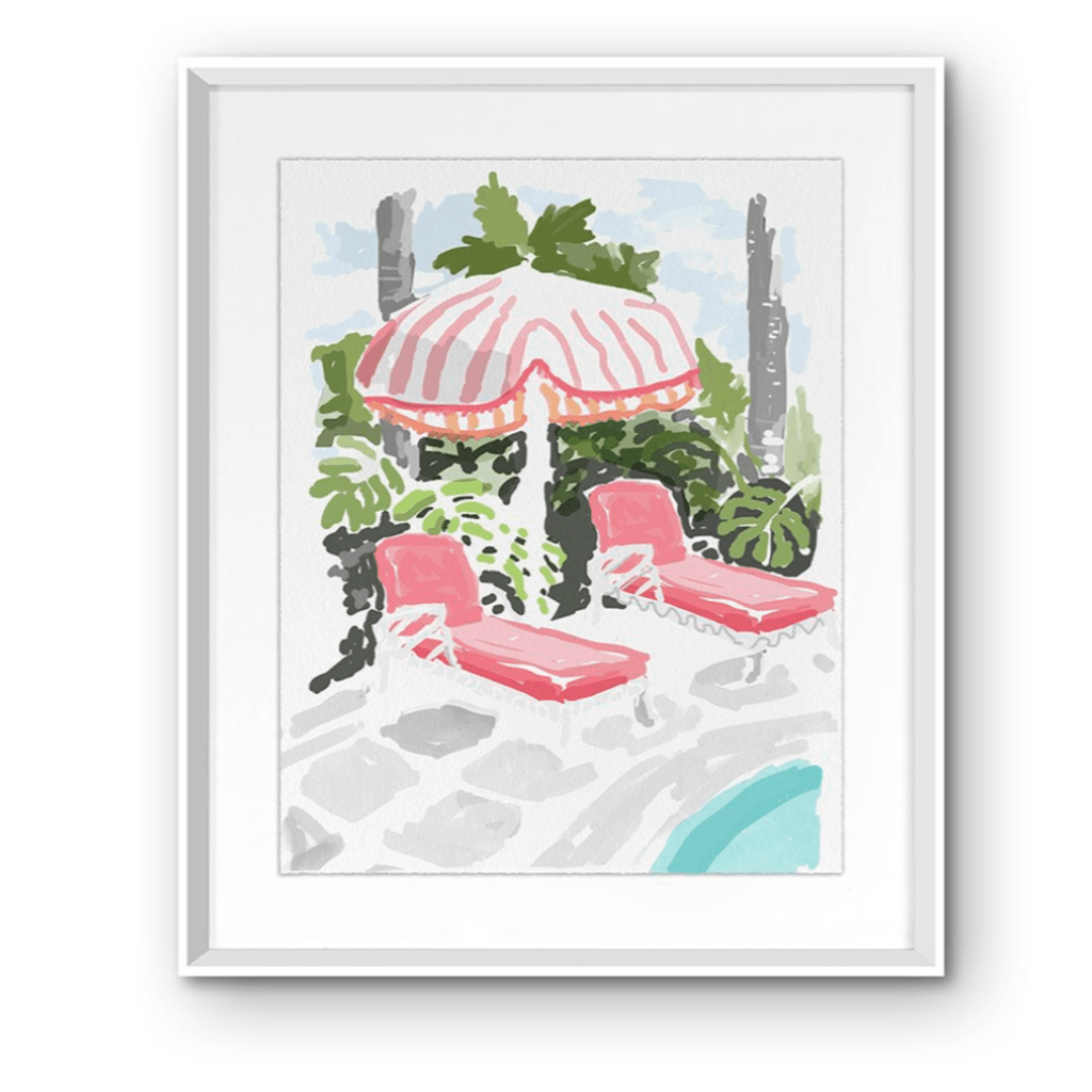 Lounge by the Pool Framed Wall Art - Paintings - The Well Appointed House