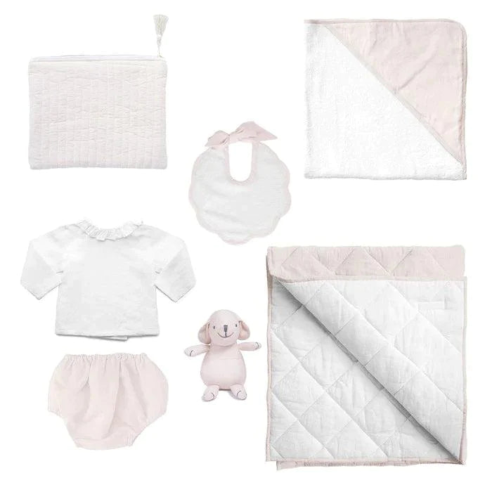 Luxe Baby Gift Set in Pink and White - Baby Gifts - The Well Appointed House