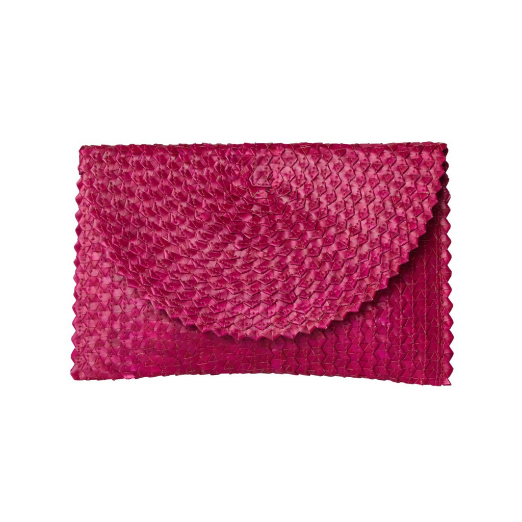 Madison Straw Clutch in Pink - The Well Appointed House