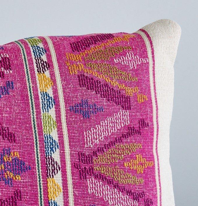Magenta Striped Handwoven Tactile Throw Pillow - Pillows - The Well Appointed House