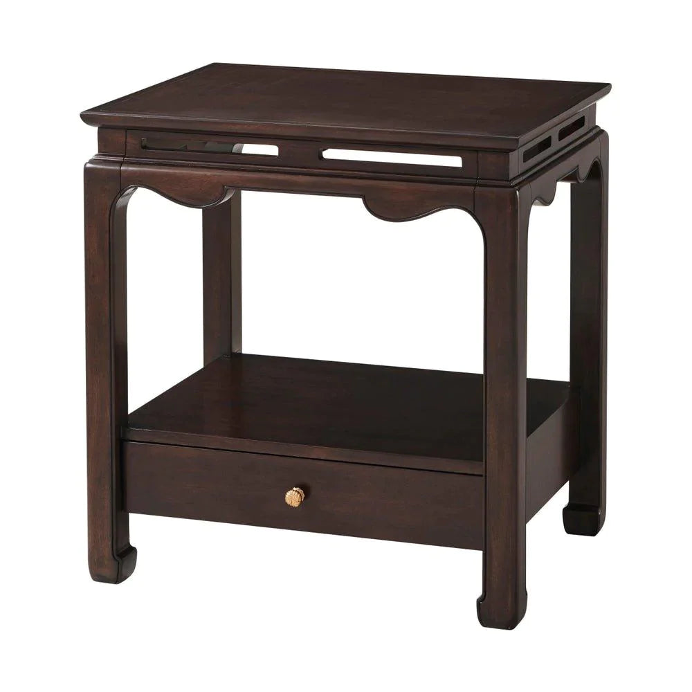 Mahogany Veneered Canonical Chau-Footed Timothy Side Table - Side & Accent Tables - The Well Appointed House