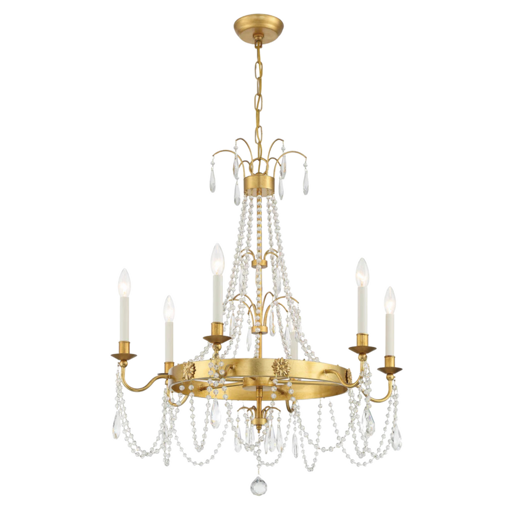 Maizey 6 Light Hand Cut Crystal Chandelier - The Well Appointed House
