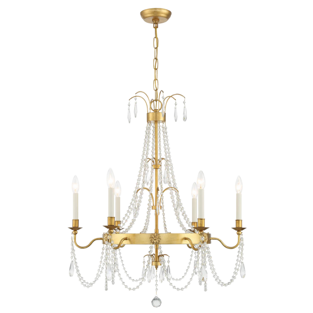 Maizey 6 Light Hand Cut Crystal Chandelier - The Well Appointed House
