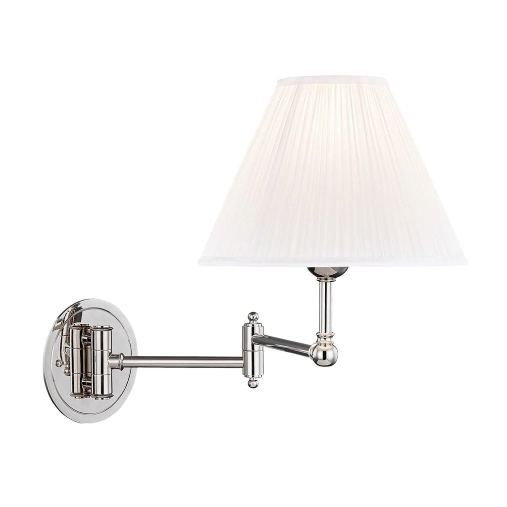 Mark D. Sikes for Hudson Valley Lighting Signature No.1 One Light Adjustable Wall Sconce in Polished Nickel - Sconces - The Well Appointed House