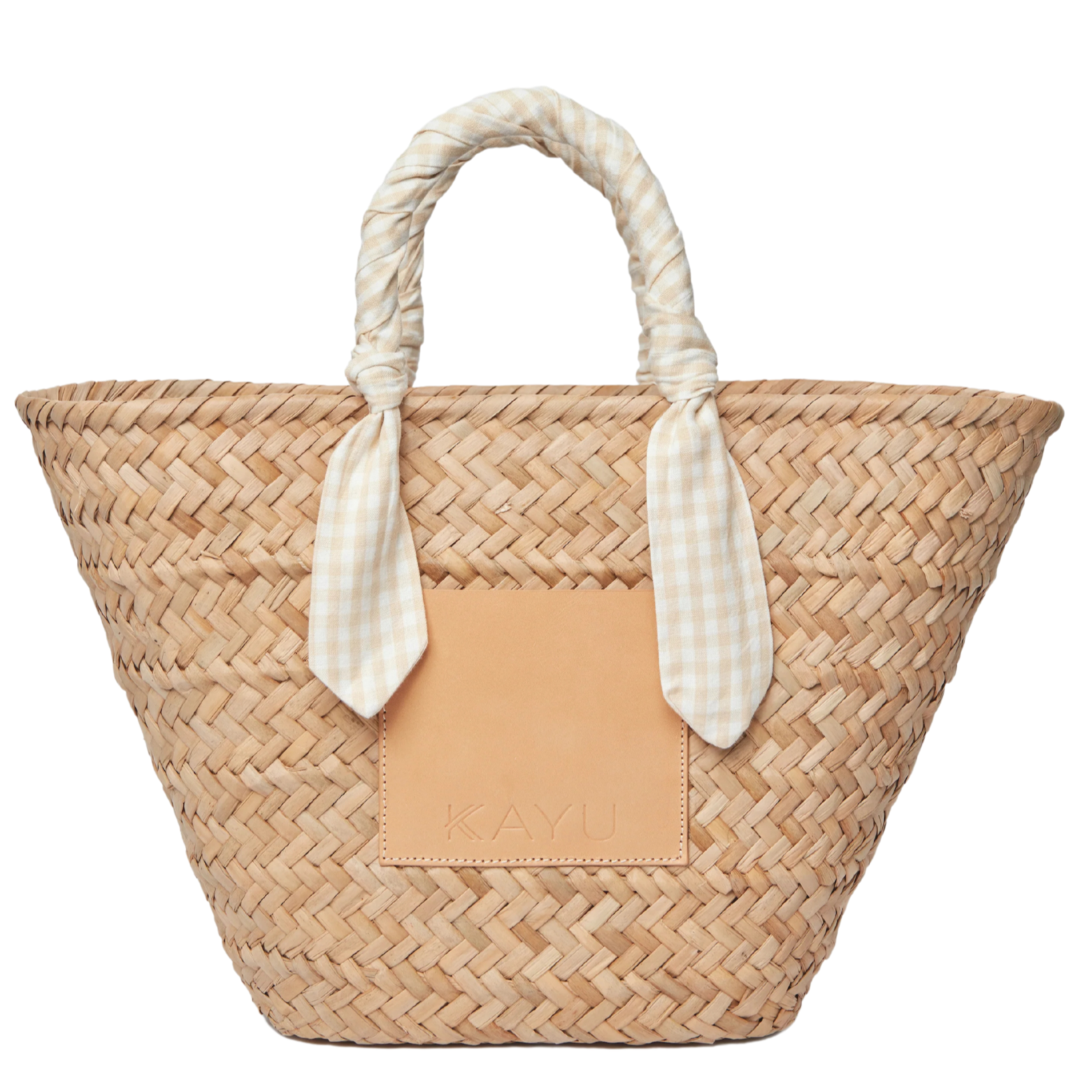 Marlow Straw Beige Gingham Scarf Tote Bag – The Well Appointed House