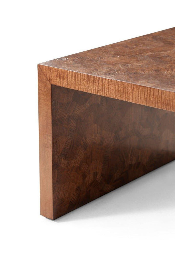 Marquetry Top Parson Cocktail Table in Sycamore Veneer - Coffee Tables - The Well Appointed House