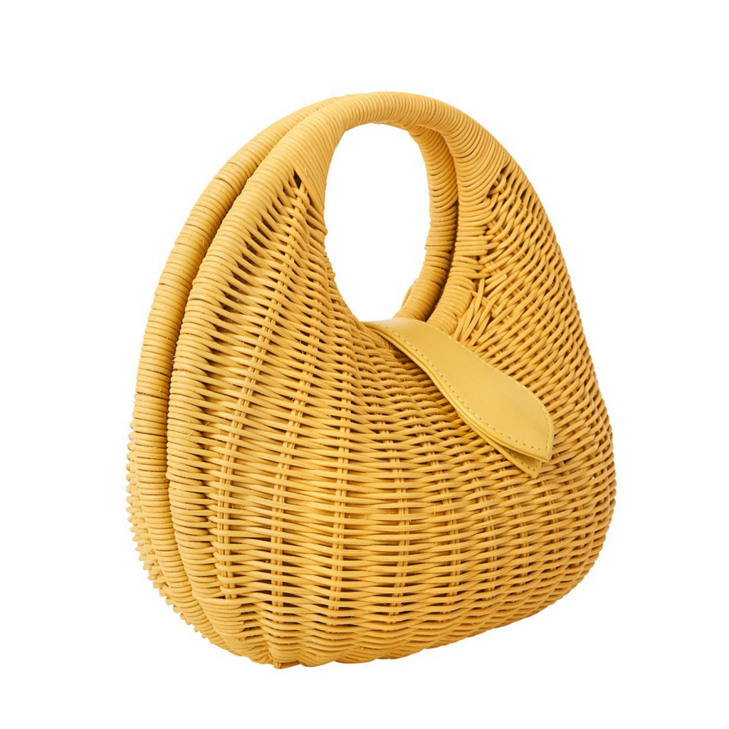 Matilda Wicker Purse in Yellow - The Well Appointed House