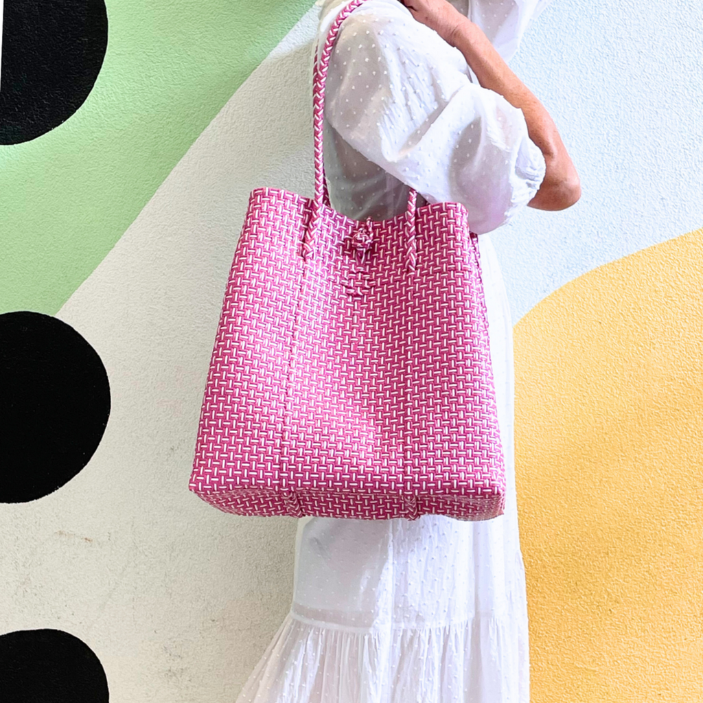 Maxi Ella Tote in Pink Check - The Well Appointed House