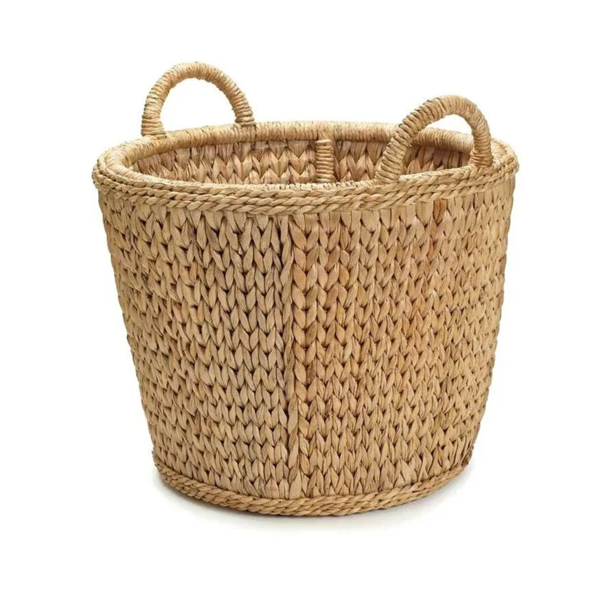 Sweater Weave Rattan Log Storage Basket - Fireplace Accessories - The Well Appointed House