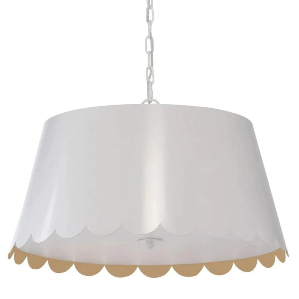 Meg Braff Large White Scalloped Pendant Light - Chandeliers & Pendants - The Well Appointed House