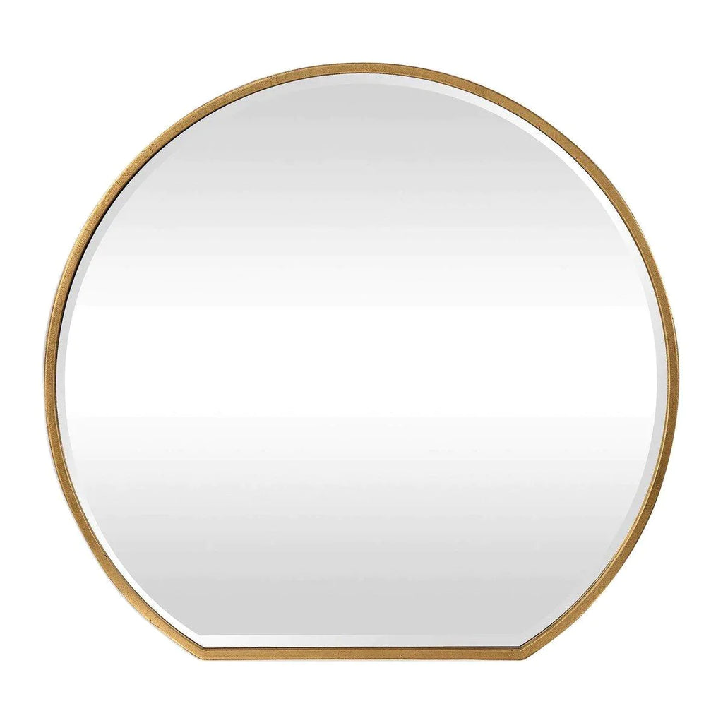 Metallic Gold Leaf Framed Circular Wall Mirror - Wall Mirrors - The Well Appointed House