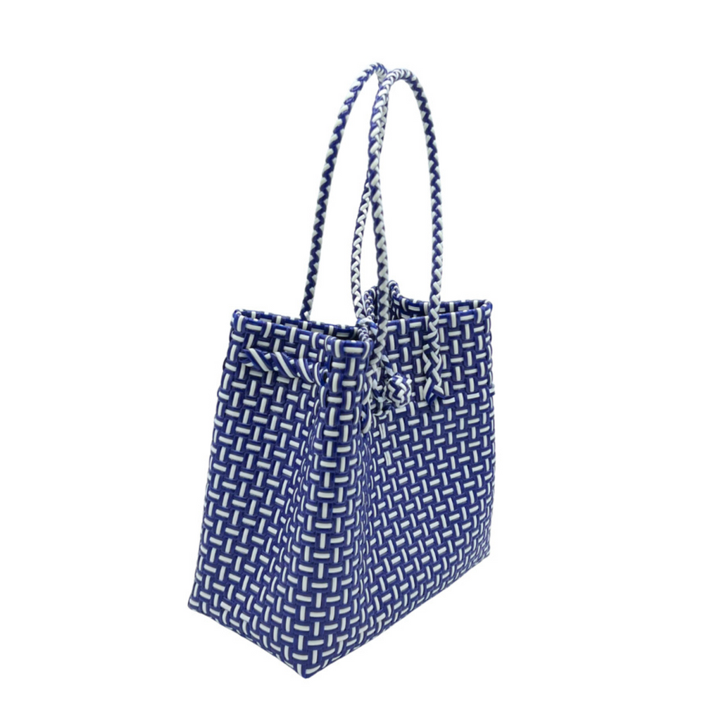Mini Ella Tote in Royal Blue Check - The Well Appointed House