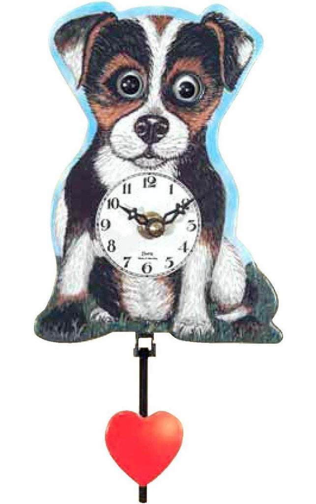 Mini Engstler Black Forest Dog Clock With Moving Eyes & Pendulum - Halloween - The Well Appointed House