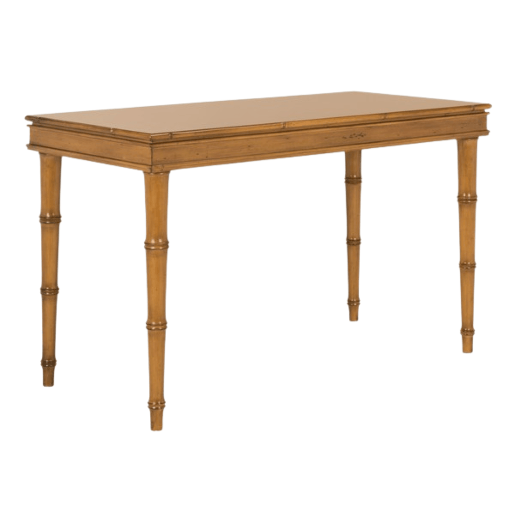 Modern Bamboo Writing Desk in Brown Lacquer - Desks & Desk Chairs - The Well Appointed House