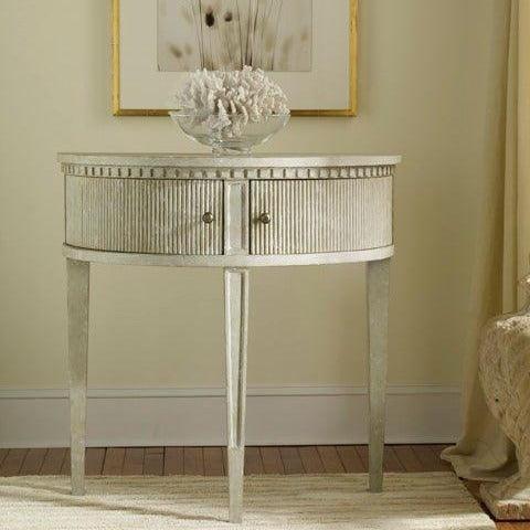 Modern History Antique Grey Gustavian Half-Round Console Table - Sideboards & Consoles - The Well Appointed House