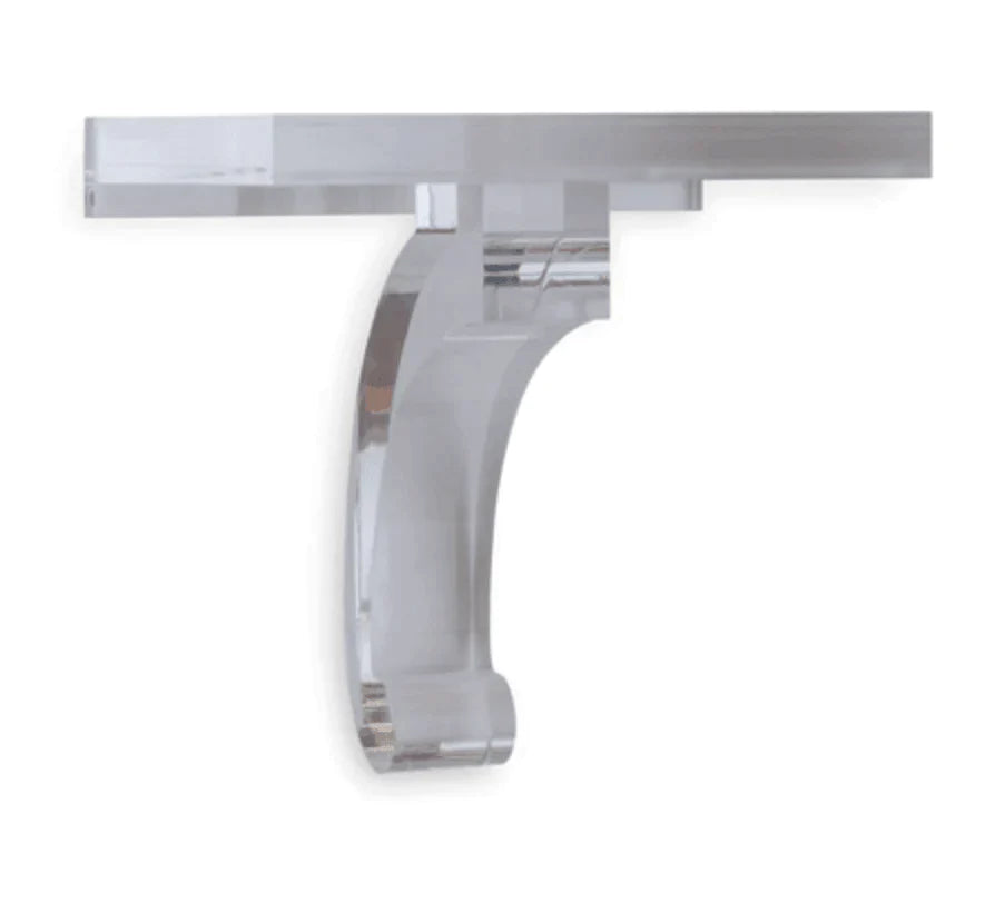 Modern Solid Lucite Wall Bracket - Wall Shelves - The Well Appointed House