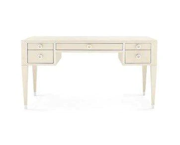 Morris Desk in Blanched Oak With Nickel Accents - Desks & Desk Chairs - The Well Appointed House
