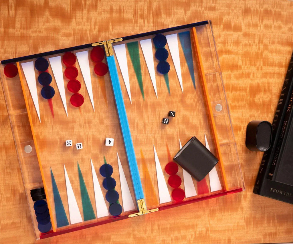 Multicolor Acrylic Backgammon Set - Games & Recreation - The Well Appointed House