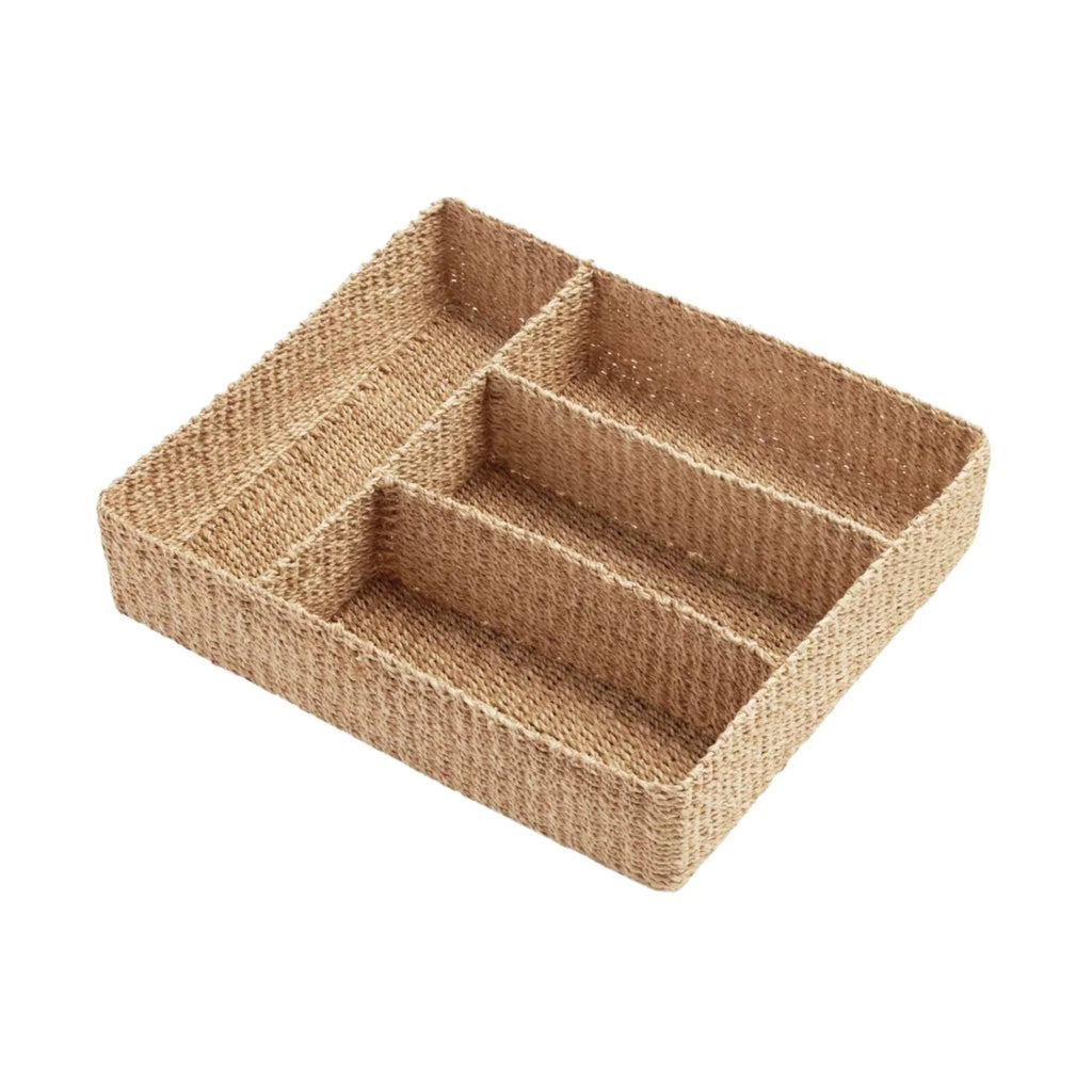 Natural Abaca Fiber Flatware Tray - Flatware - The Well Appointed House