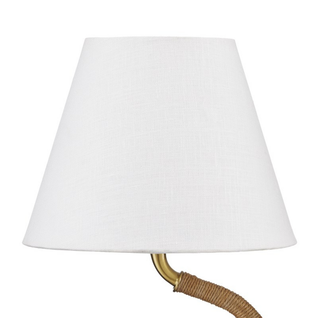 Natural Rope Design Desk Lamp In Antique Brass - The Well Appointed House 