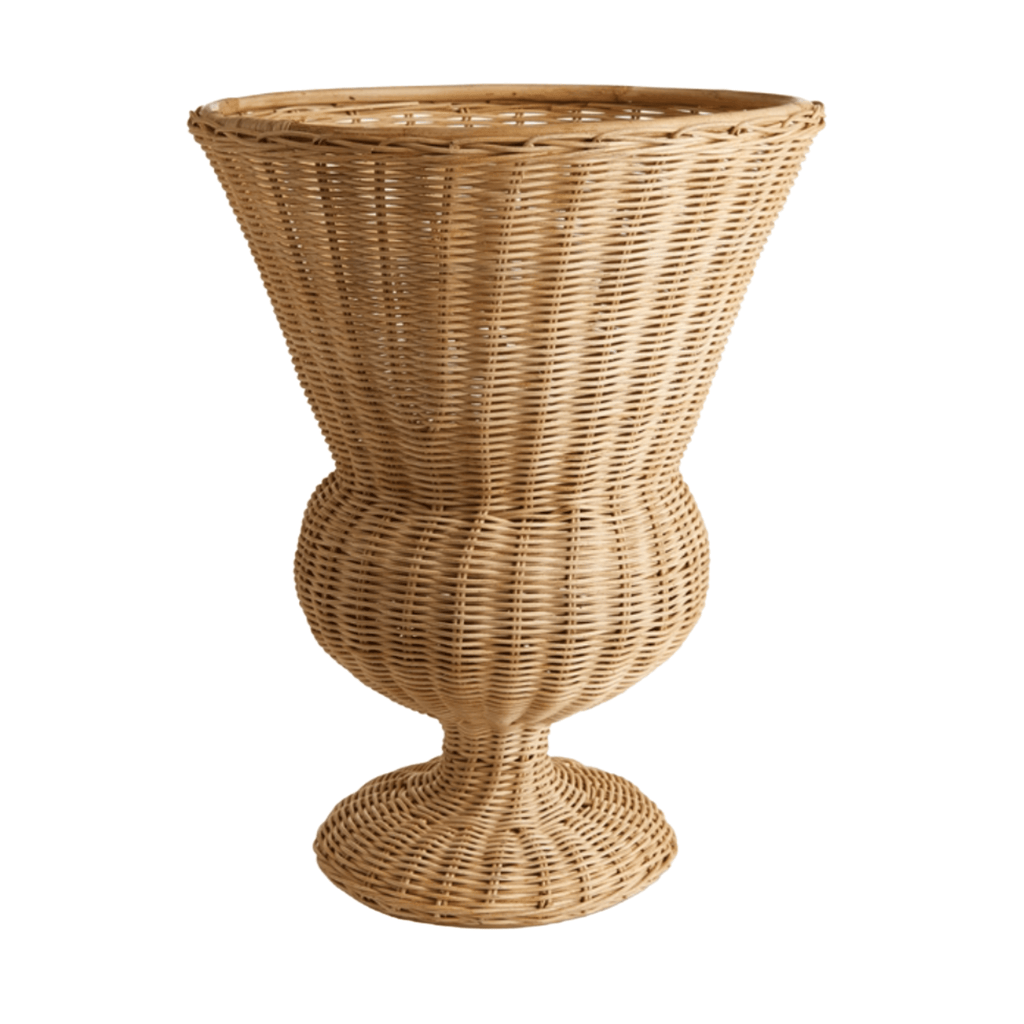 Natural Wicker Footed Urn - Vases & Jars - The Well Appointed House