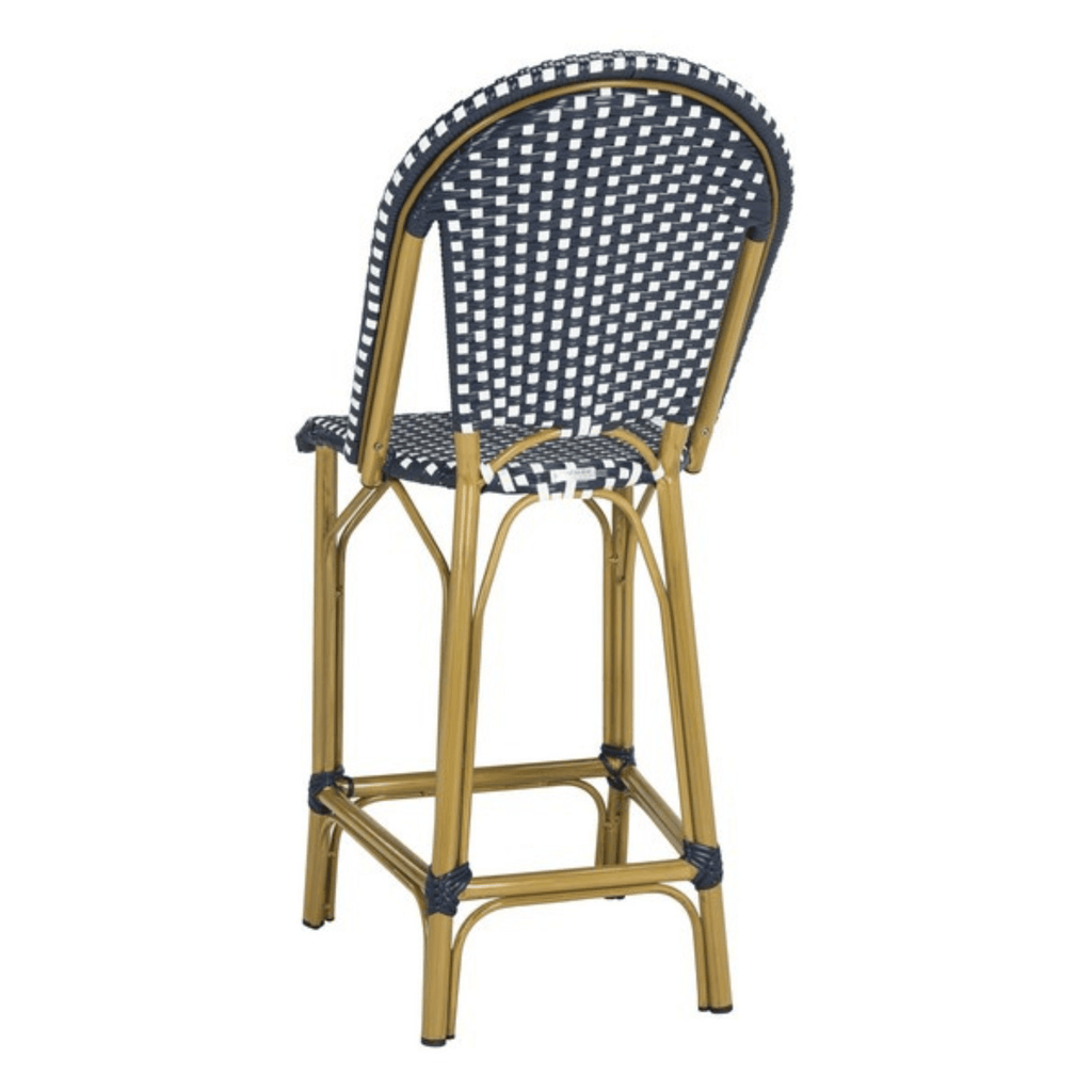 Navy and White French Bistro Stacking Counter Stool - Bar & Counter Stools - The Well Appointed House