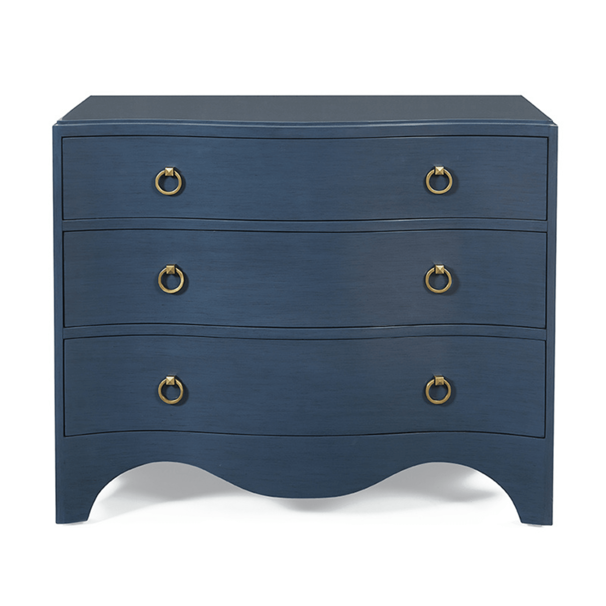 Navy Blue Three Drawer Serpentine Chest The Well Appointed House Navy Blue Three Drawer Serpentine Chest The Well Appointed House