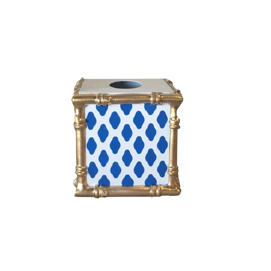 Navy Parsi Wastebasket with Optional Tissue Box Cover - Wastebasket Sets - The Well Appointed House