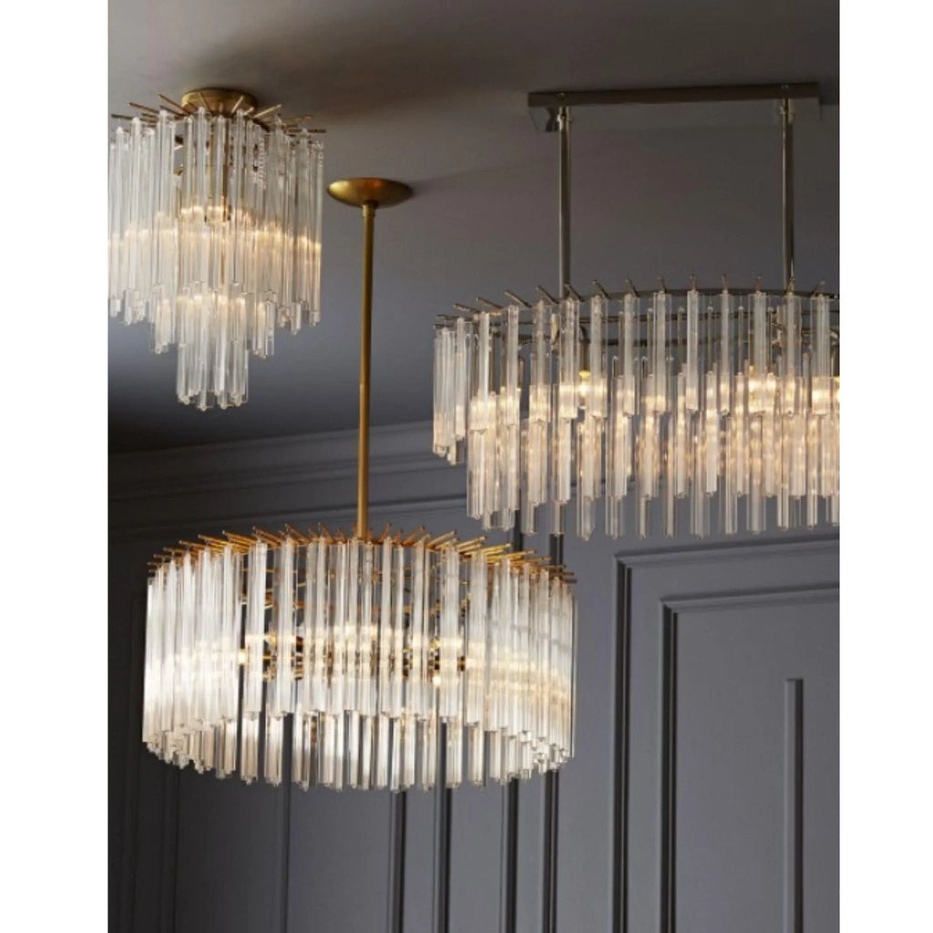 Nessa Fluted Rod Round Chandelier - Chandeliers & Pendants - The Well Appointed House