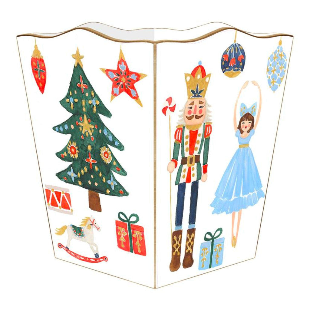 Nutcracker Suite Wastepaper Basket and Optional Tissue Box Cover - Christmas Decor - The Well Appointed House