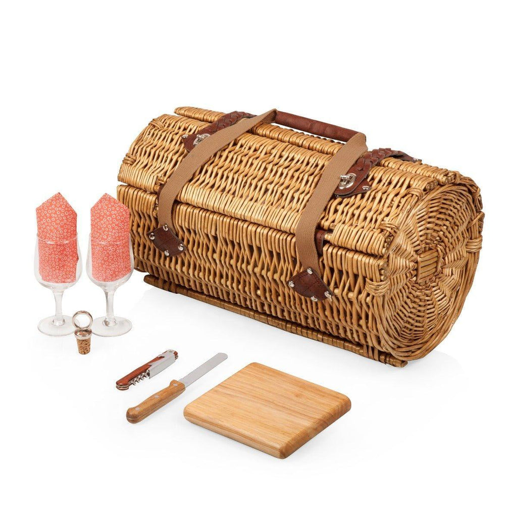 Oakville Barrel Shaped Wine & Cheese Picnic Basket Set - Picnic Baskets & Accessories - The Well Appointed House