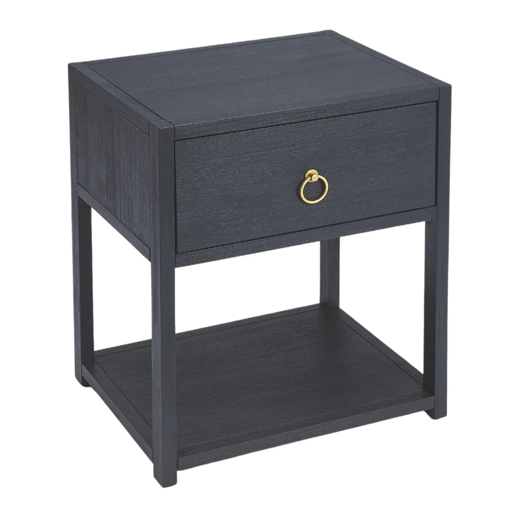 Navy One Drawer Side Table - The Well Appointed House