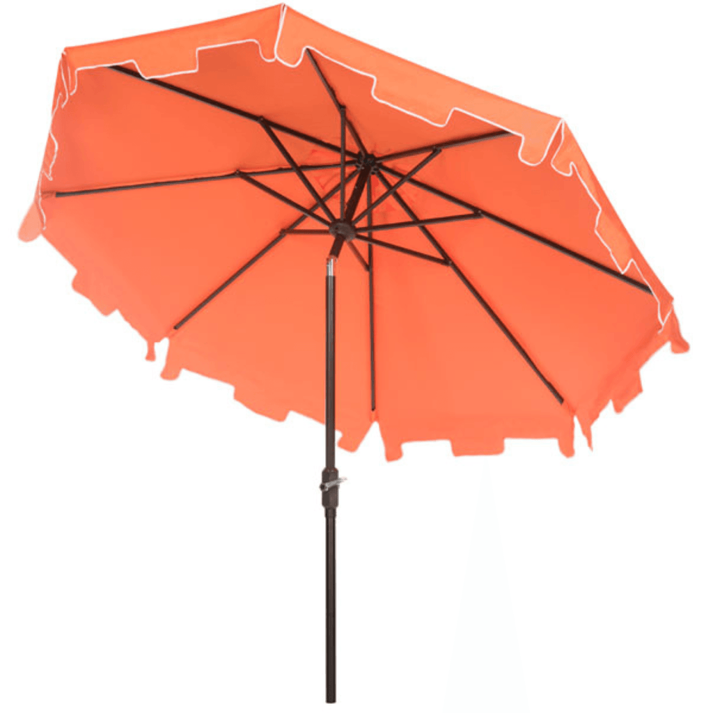 Orange and White 9 Foot Market Crank Outdoor Patio Umbrella - Outdoor Umbrellas - The Well Appointed House