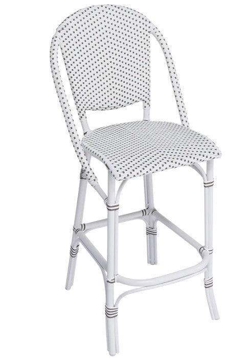 Outdoor Aluminum Framed Woven Bistro Style Bar Stool - Outdoor Bar & Counter Stools - The Well Appointed House